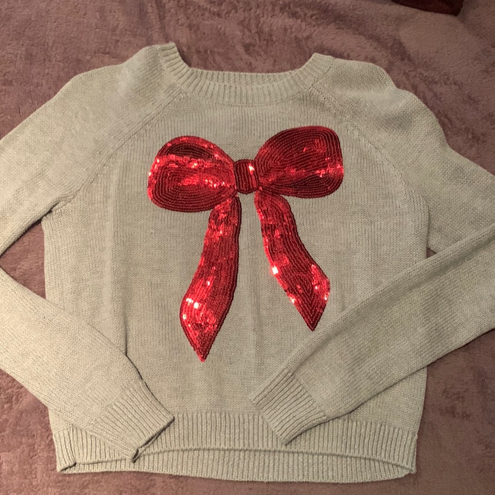 Bethany Mota Red Bow sweater